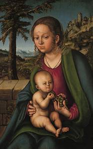 Lucas Cranach,le Vieux, la Vierge et l'Enfant aux